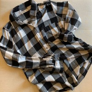 Hollister Black & White Flannel Shirt M